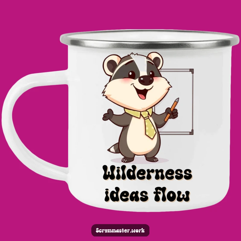 Funny Badger Tie Whiteboard Camping Mug - Outdoorsy Presentation Humor