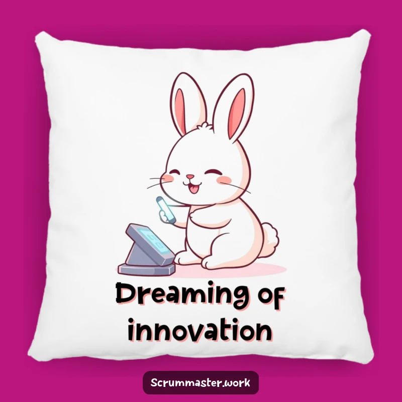 Funny Rabbit Virtual Board Pillow - Cozy Tech Comfort