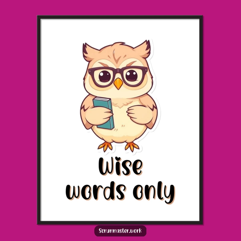 Funny Owl Glasses Nodding Poster - Intellectual & Humorous Wall Art