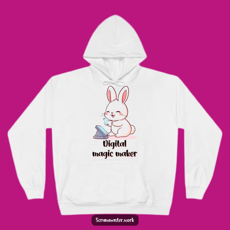 Funny Rabbit Virtual Board Hoodie - Cozy Tech & Humor Wear