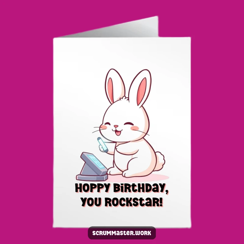 Free Printable Rabbit Birthday Card: Virtual Tapping Fun - Digital Downloadable Gift!