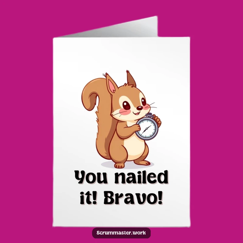 Free Printable Squirrel Congratulations Card: Funny Timer Watcher, Instant LOL Download