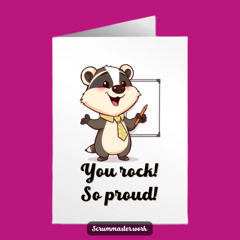 Free Printable Badger Congrats Card: Pointing Out Success - Smart Downloadable Gift!