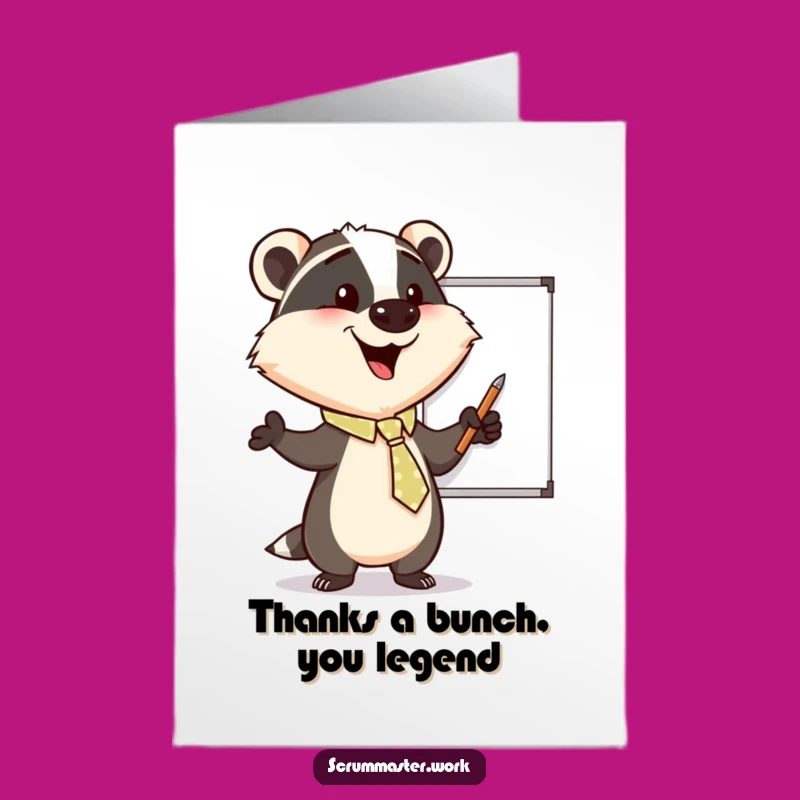 Free Printable Badger Thank You Card: Pointing Out Thanks - Cheerful Downloadable Gift!