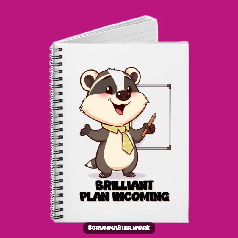 Funny Badger Tie Whiteboard Notebook - For Enthusiastic Ideas
