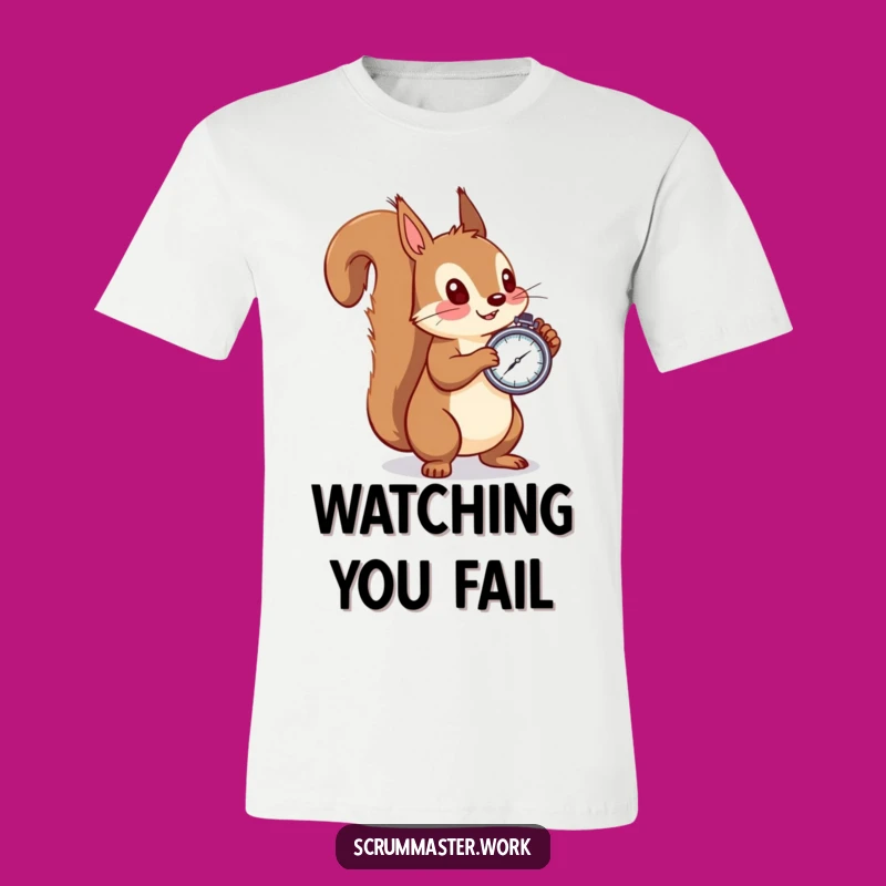 Funny Squirrel Timekeeper Tee: Hilarious Animal Shirt for a Good Laugh!